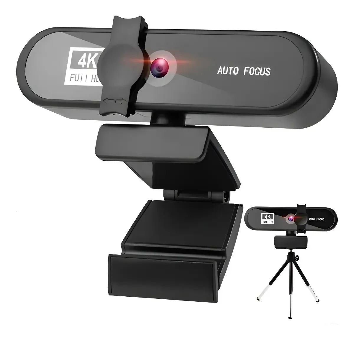 4k Webcam Câmera Para Computador Notebook Com Suporte Preto