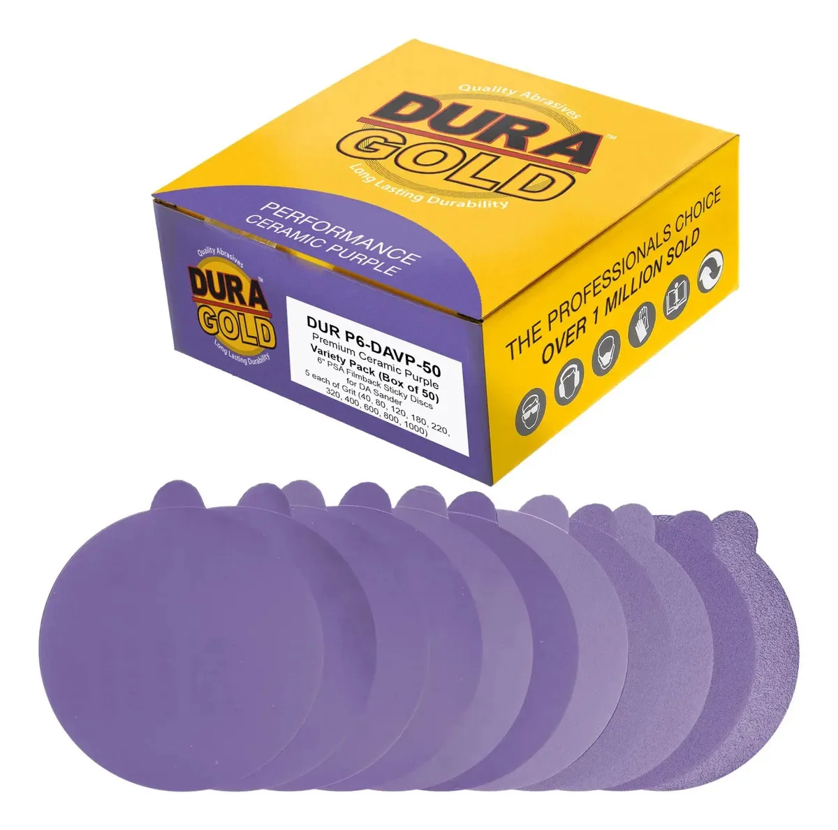 Discos de lixar cerâmicos de filme roxo Dura-gold P 1