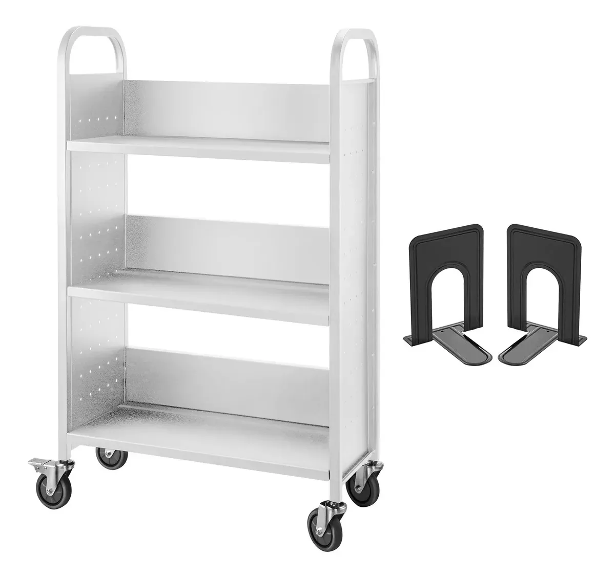 Carrinho de livro branco Vevor 1250x750x350mm Carga 90kg