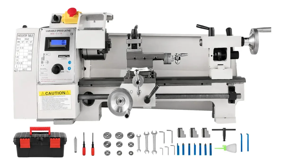 Mini torno industrial de metal torneado Vevor 8x14 in