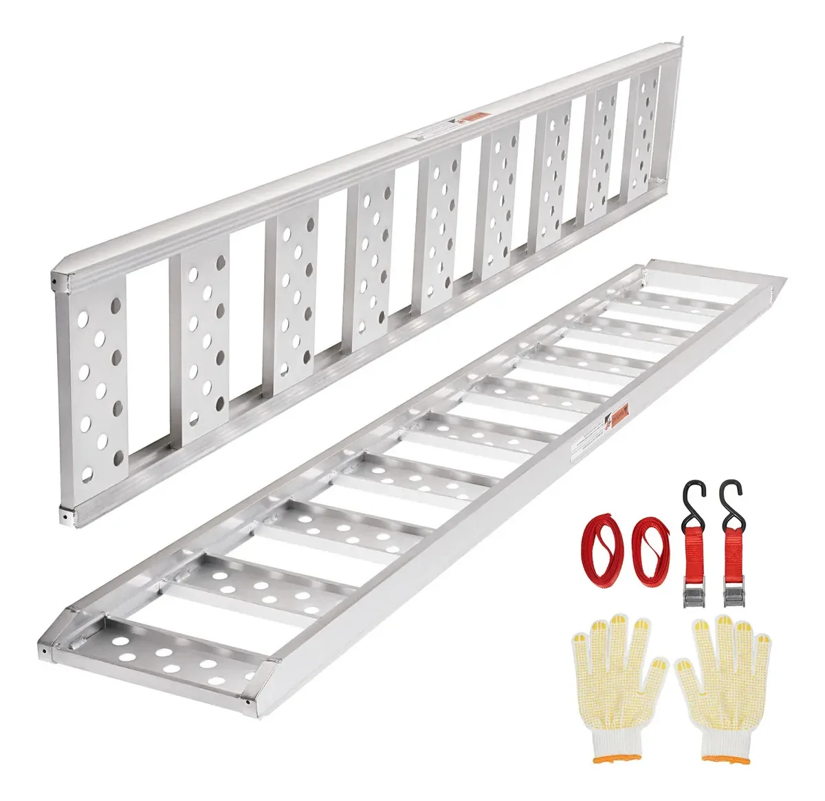 Alumínio Vevor Straight Ramp, 1250 libras, 78* 12* 2 polegadas, prata, prata