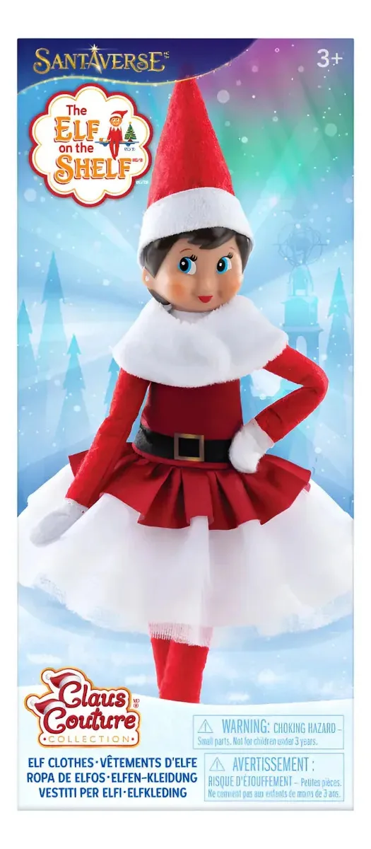 Elf On The Shelf - Conjunto de roupas vermelhas de Papai Noel Kw