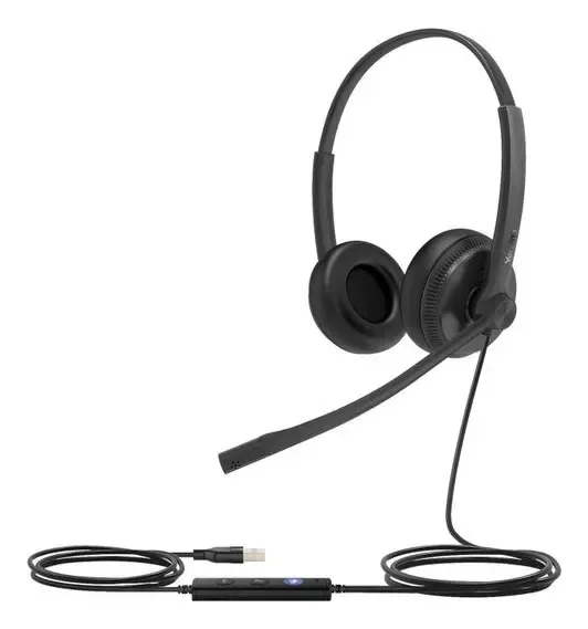 Headset Yealink Com Fio Usb Uh34 Lite Dual Teams