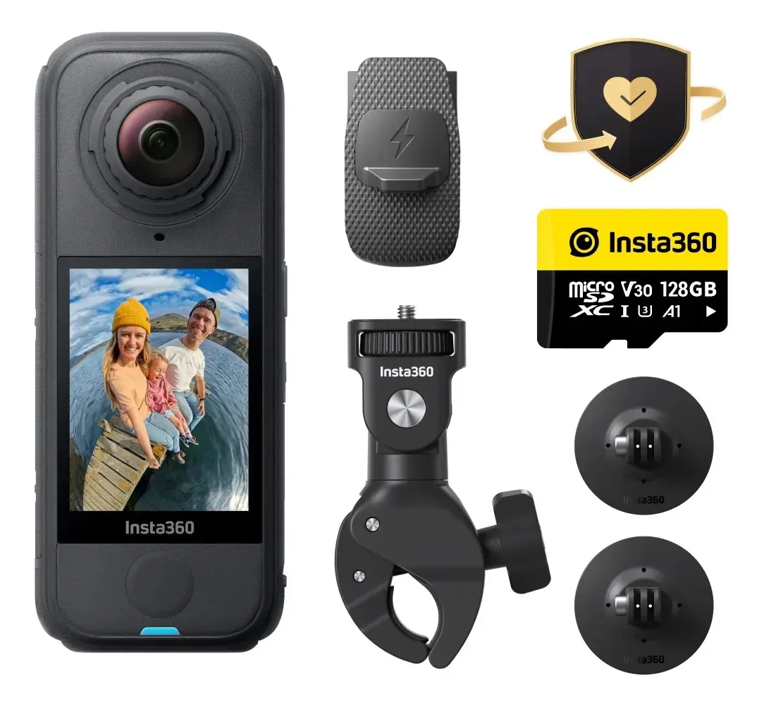 Camera Insta360 X4 Air Motorcycle Bundle - Kit P/ Moto Preto