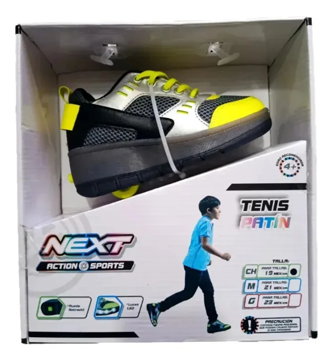 Patin Next Tennis com luzes LED e roda retrátil 19 cm Next S 30 mm cinza escuro