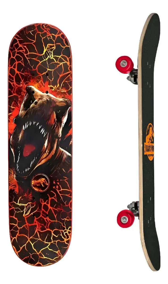 Skate Jurassic World 79 centímetros, pista, alumínio vermelho-prateado