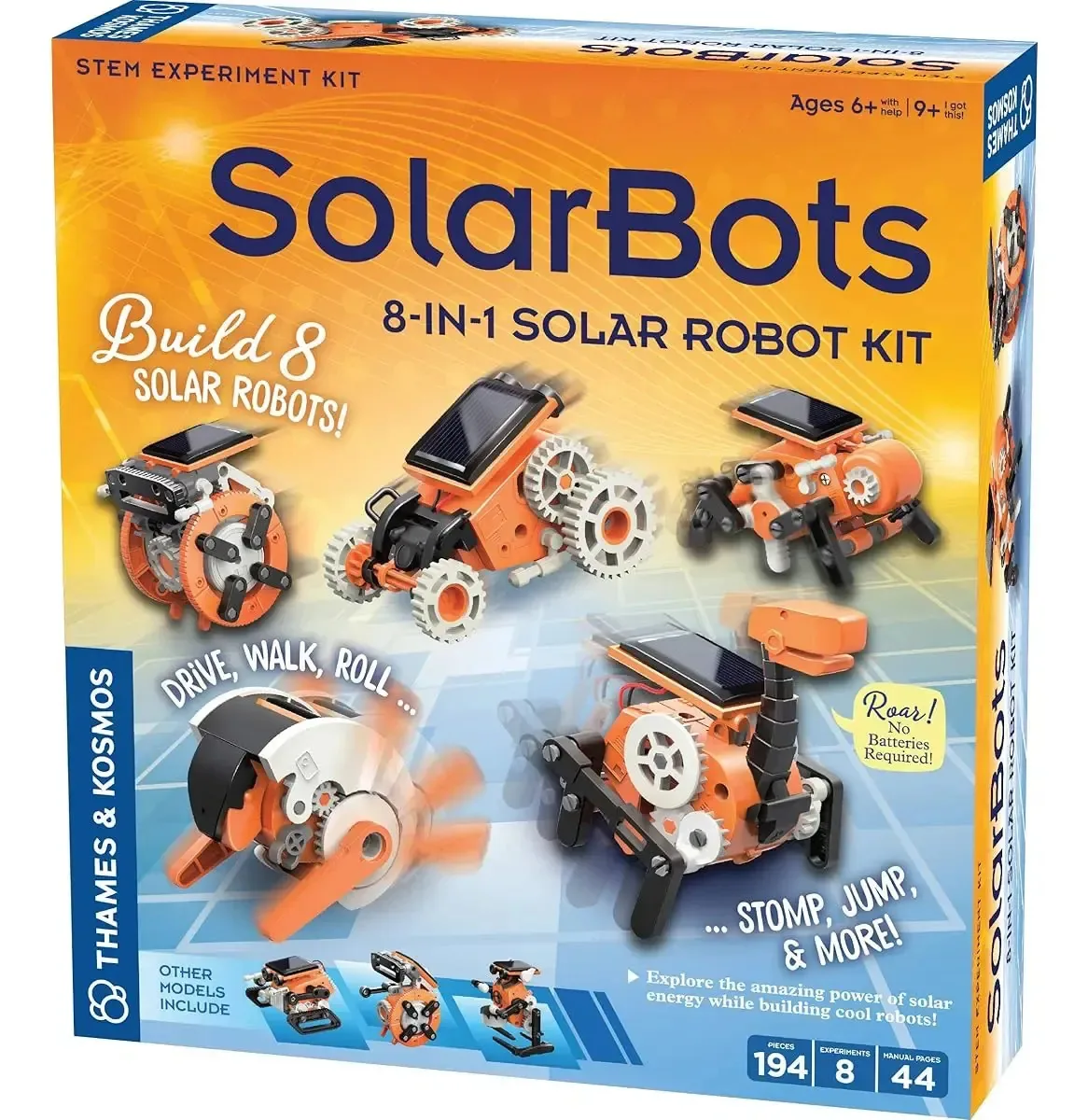 Kit de robô solar 8 em 1 para aprender energia solar