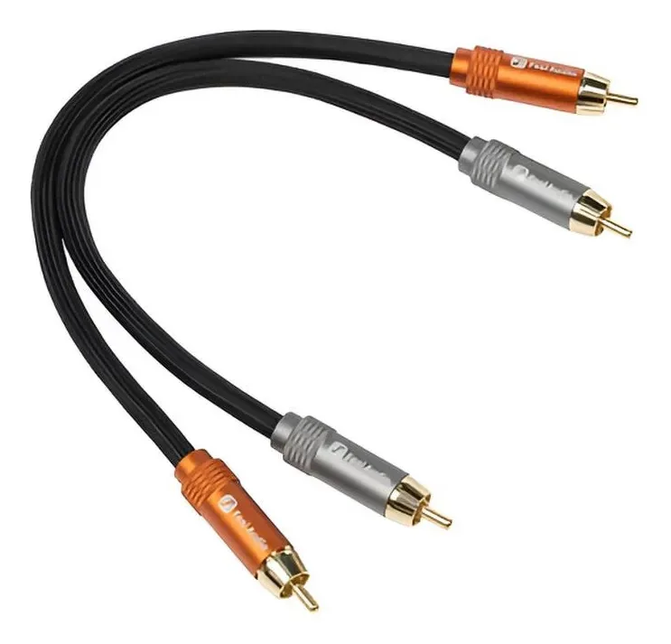 Par de cabos Rca 30cm para sistemas de áudio Fosi