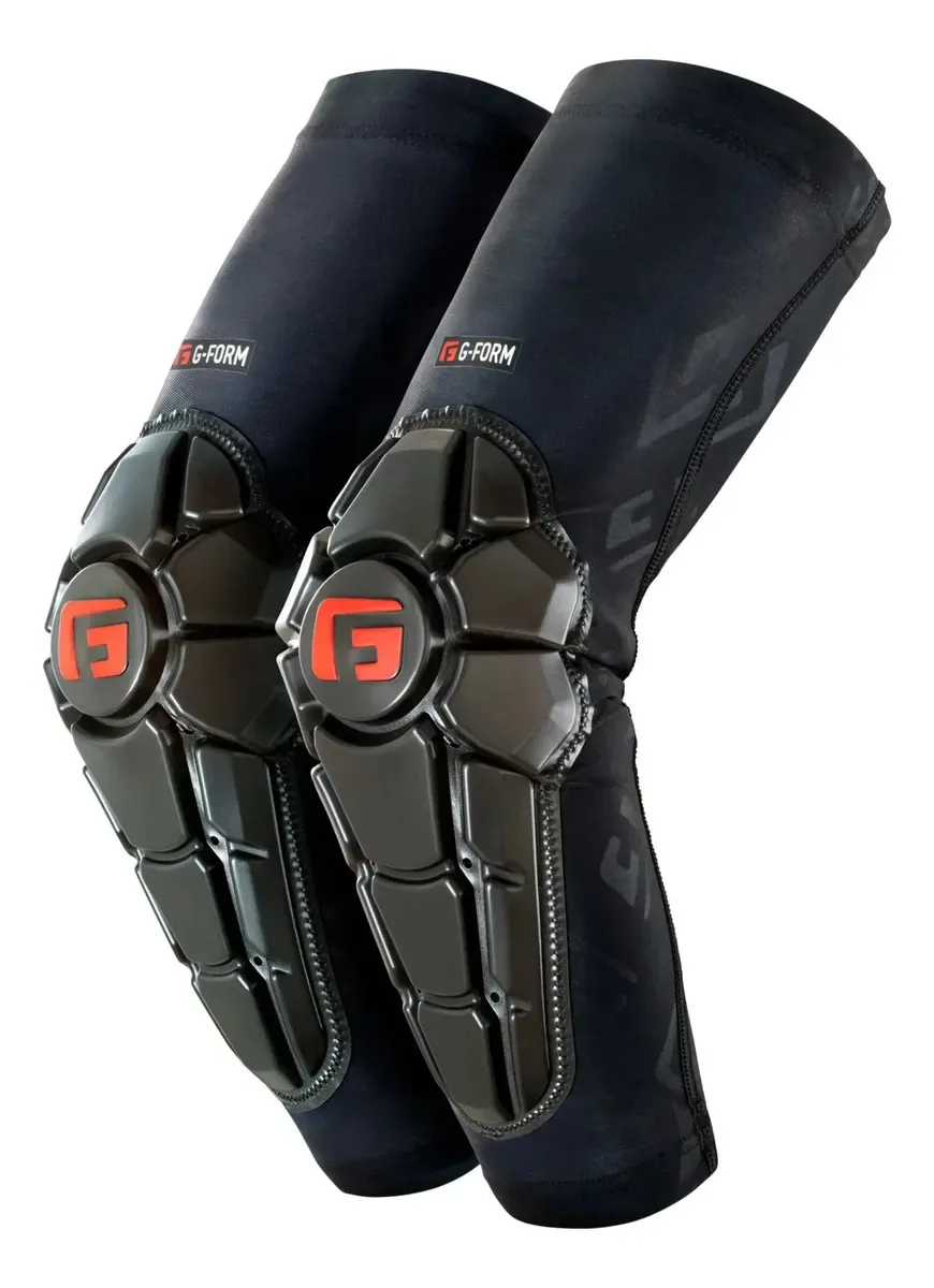 G-form Pro-x2 — cotoveleiras de mountain bike, manga de compressão, logotipo preto, tamanho adulto grande (1 par)