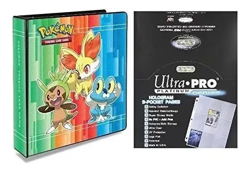 Ultra Pro - Pokémon X e Y - fichário de 2 pés e 3 argolas com 100 folhas de platina de 9 bolsos