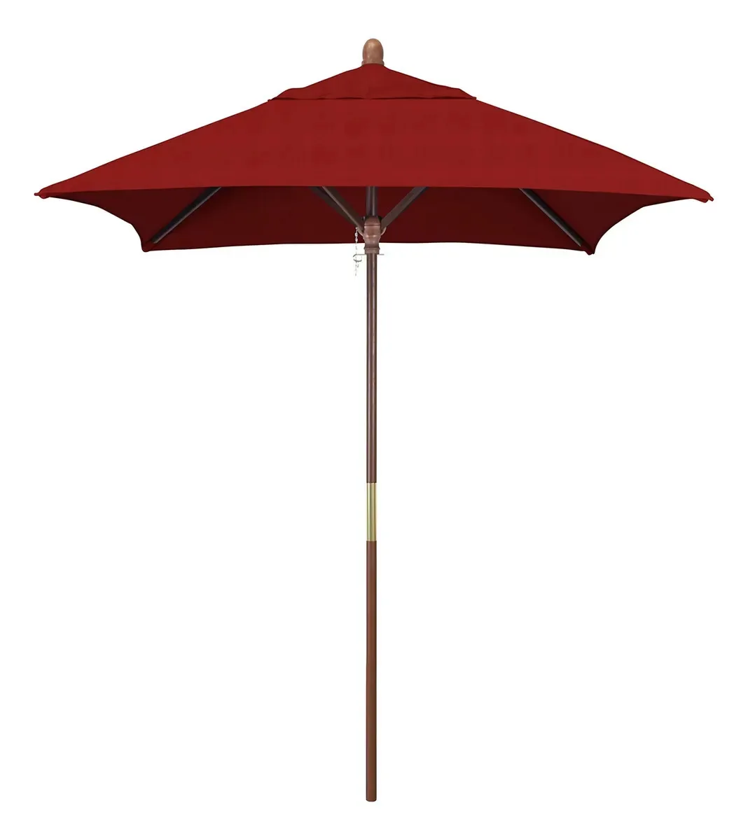 Guarda-chuva California Guarda-chuva de madeira 6' Sunbrella Red