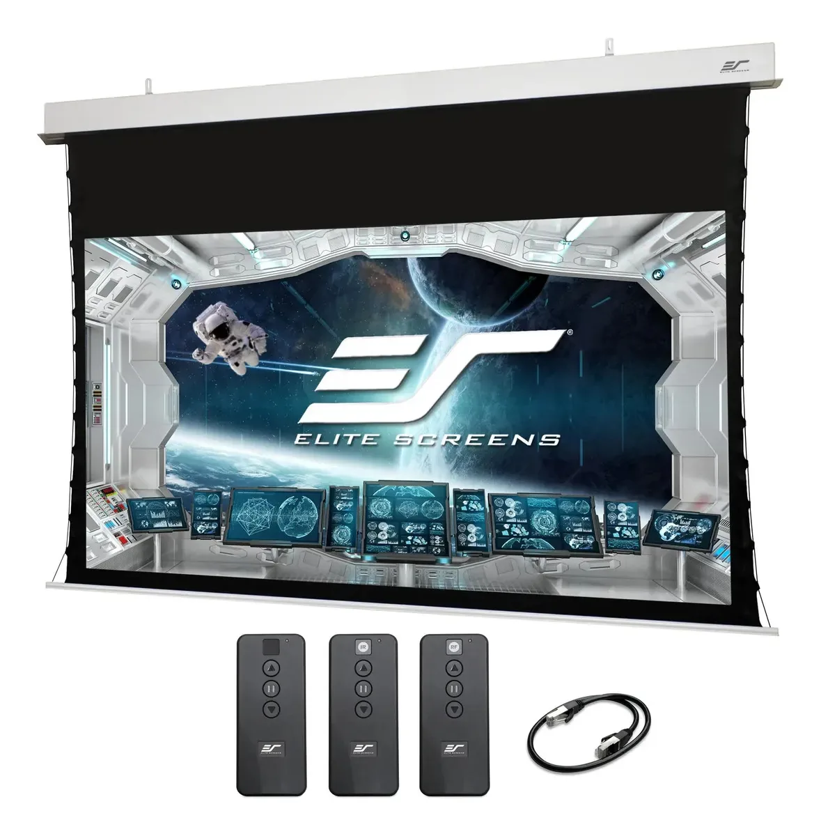 Tela de projeção elétrica Elite Screens de 158 polegadas