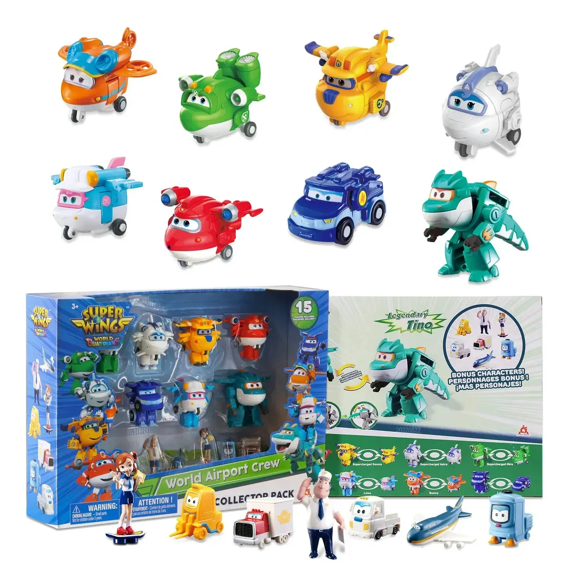 Pacote Super Wings de 15 brinquedos transformadores de 2 polegadas, outros multicoloridos
