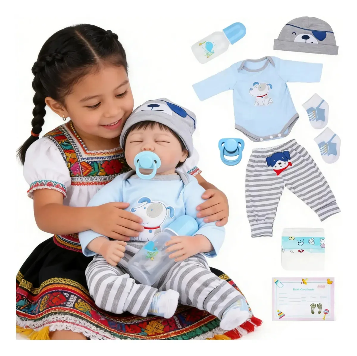 Boneca Baby Reborn de silicone e algodão para menino de 55 cm, boneca de silicone Baby Reborn Baby Reborn, projetada sob medida para um ajuste perfeito