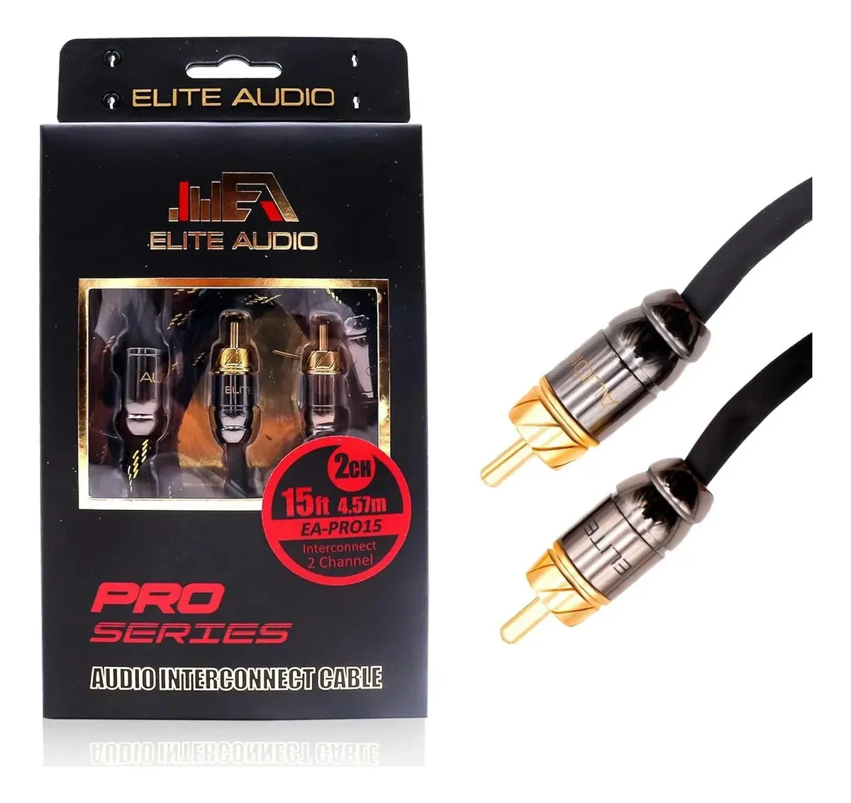 Cabo Rca Elite Audio Pro de 15 pés para áudio automotivo