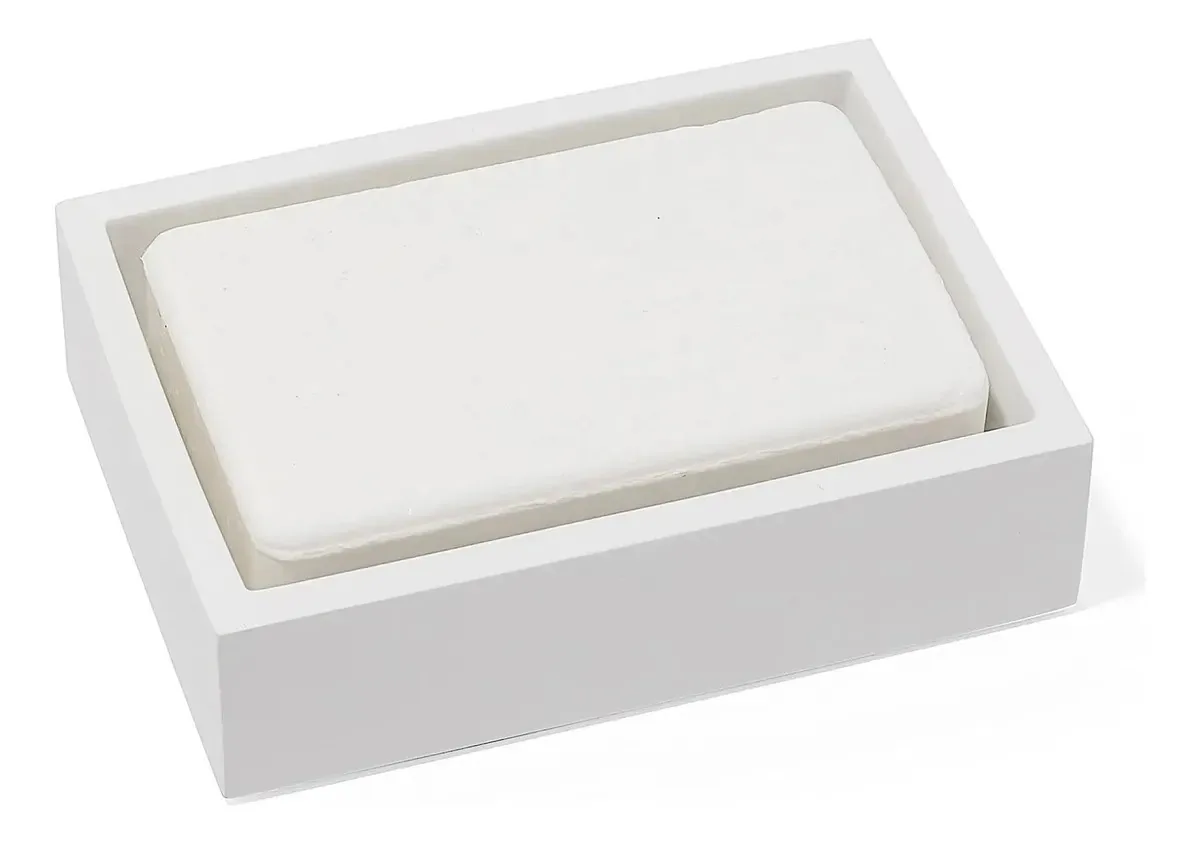 Yew Design - Saboneteira quadrada branca fosca para banheiros e companhia Blanco