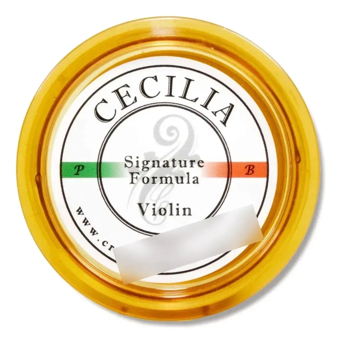 Colofone de violino Cecilia signature Formula, colorido. Violino