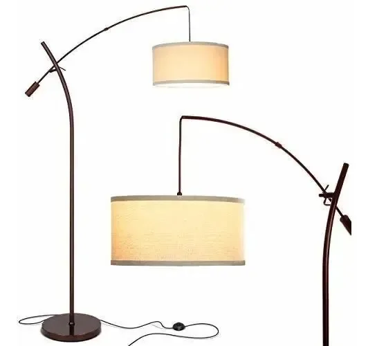 Brightech Grayson - luminária de chão LED, luminária de arco moderna para escritório e sala de estar, luminária alta com braço ajustável, luminária de chão de estilo industrial para leitura no...