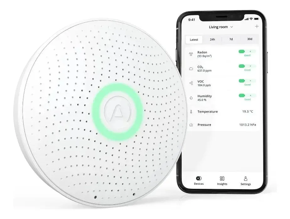 Airthings Wave Plus - Monitor de radônio e qualidade do ar