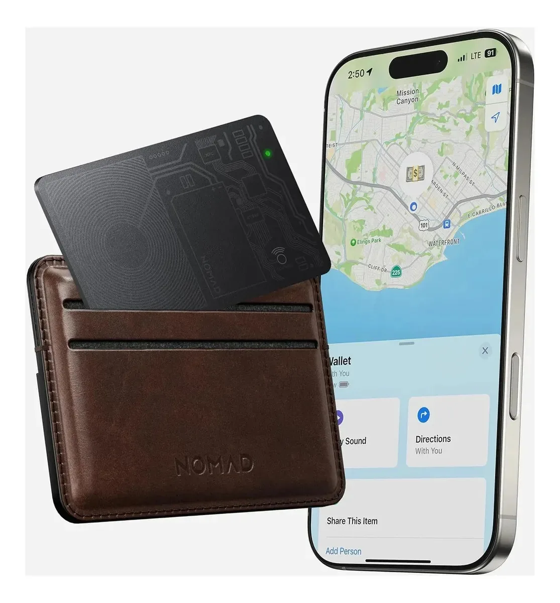 Cartão Rastreador Nomad Slim Ipx7 Black