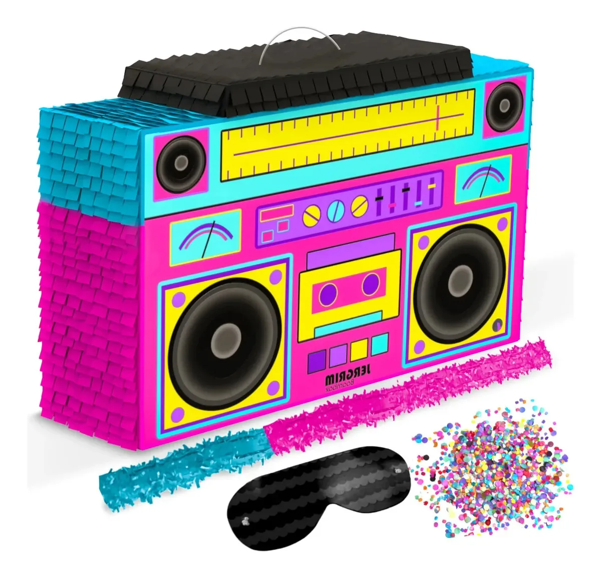 Conjunto de 4 peças Jergrim Boombox Piñata perfeito para fogo. Outra Carton Chica