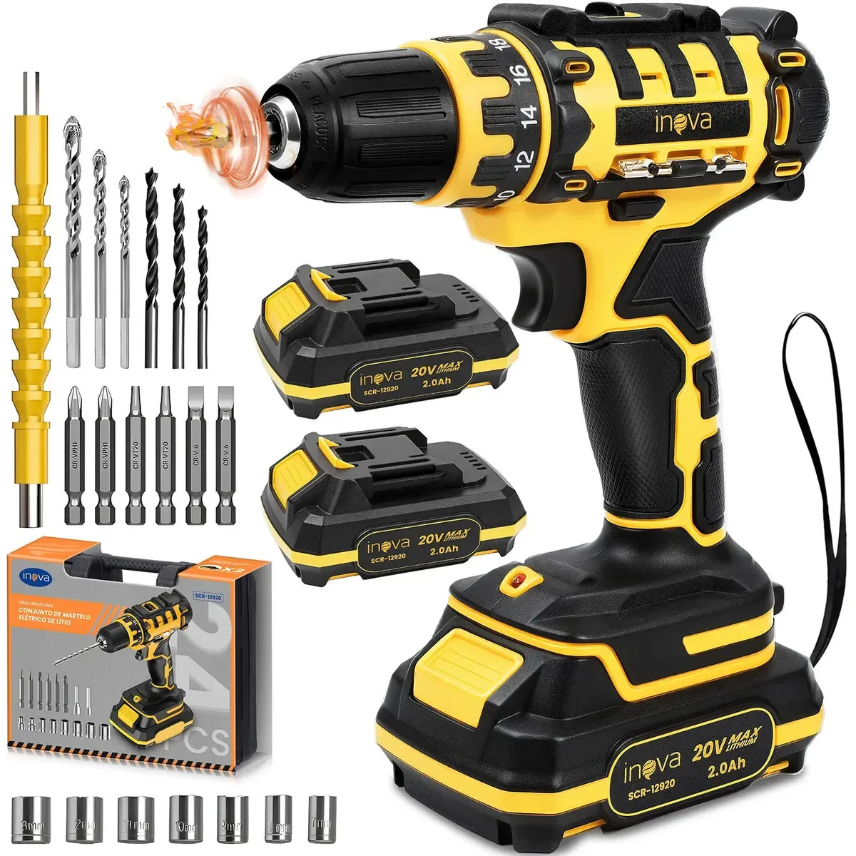 Inova Cases Professional Parafusadeiras SCR-12920 Bateria - Amarelo 50Hz/60Hz