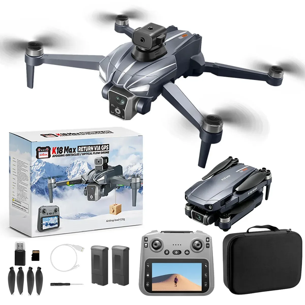 Drone Ponto Certo K18 MAX 4K Com GPS e Evitação de Obstáculos