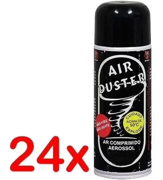 Ar Comprimido Aerossol Air Duster Tufao Limpeza Caixa Com 24