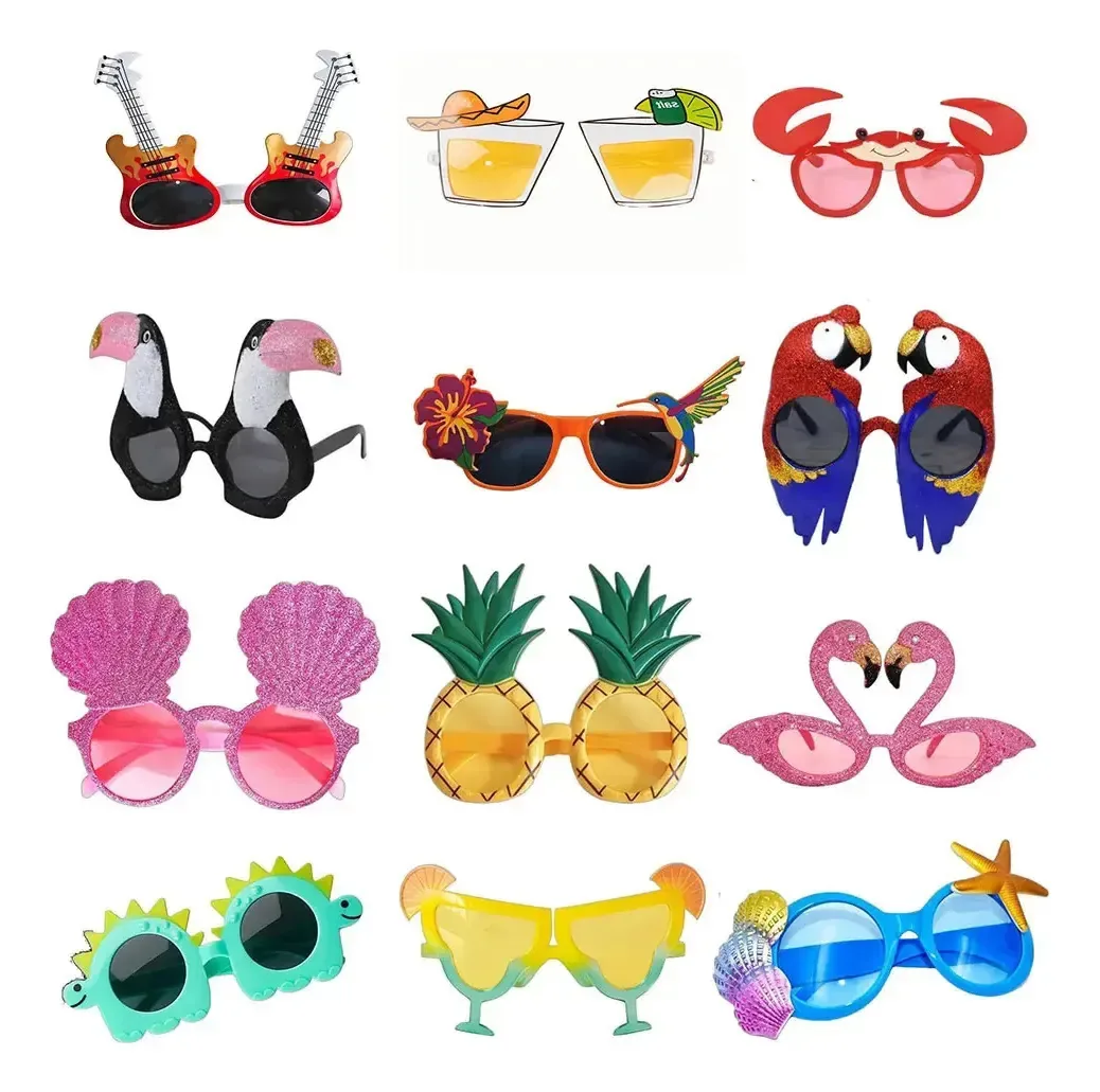 Lentes de festa havaianas X12, leves, de plástico, eventos tropicais, 12 unidades piratas