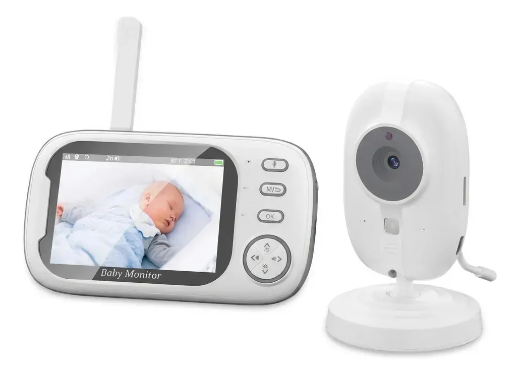 Babá Eletrônica Bebê Com Câmera E Tela 3.5 Hd, Visão Noturna, Sem Fio 2.4ghz, Recarregável Com Bateria, Monitor Baby Wi-fi, Detecção De Temperatura, Músicas De Ninar, Áudio Bidirecional
