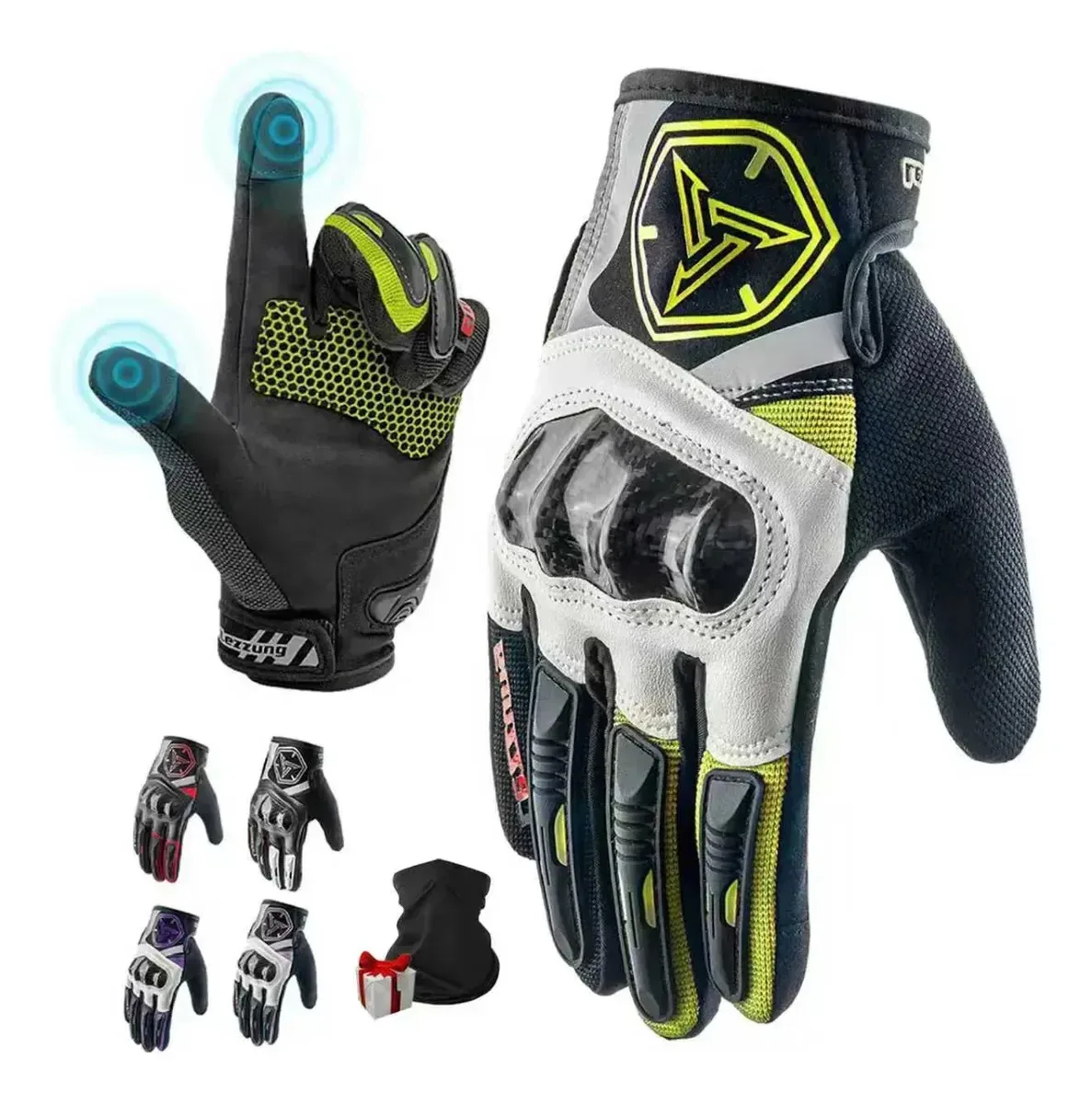 Luvas para motocicleta verdes M