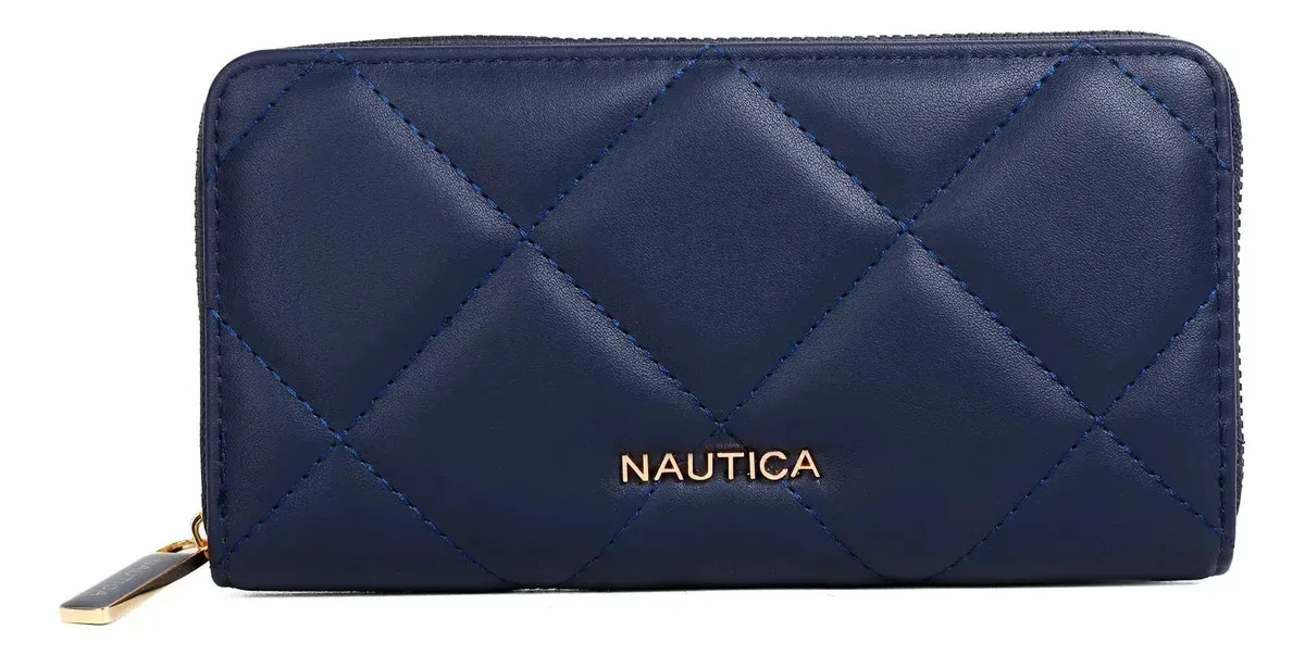Bolsa Nautica com seções para cartões e moedas - azul marinho sólido