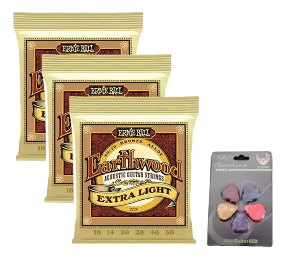 Ernie Ball 2006 3 cordas de guitarra eletroacústica