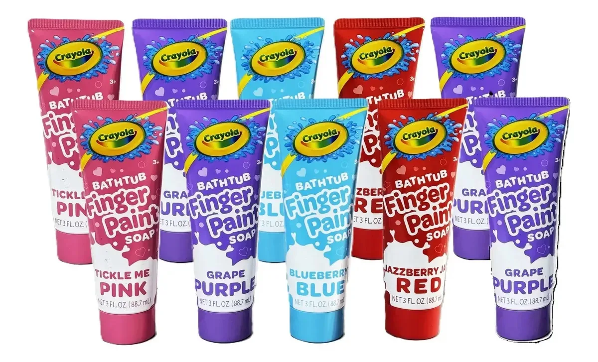 10 tintas para dedos para a banheira fúcsia lavável Crayola