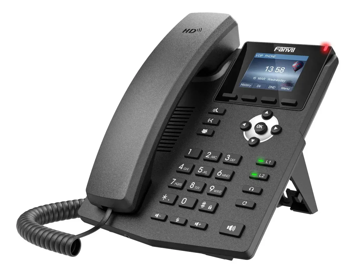 Fanvil X3SP - Telefone VoIP básico, tela colorida de 2,4 polegadas, 4 linhas Sip, Ethernet 10/100 de duas portas, adaptador de alimentação não incluído