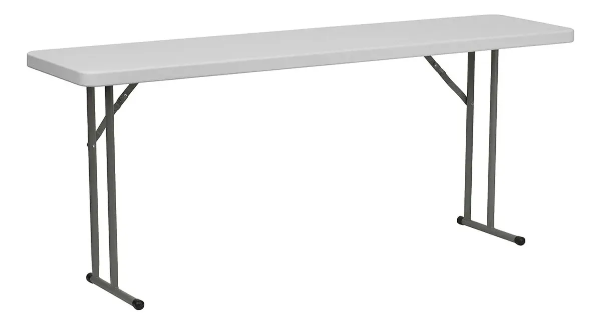 Mesa dobrável de plástico branco para treinamento e