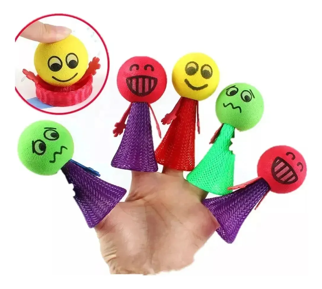 Finger Puppets Jumping Dolls Face Emotions Didactic