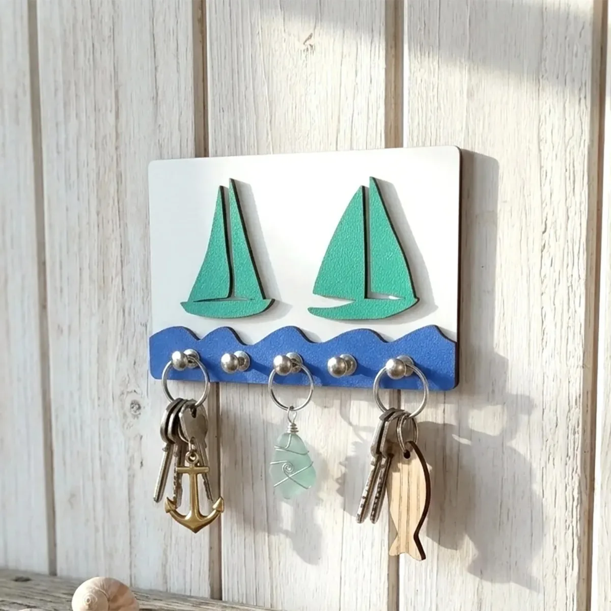 Porta Chaves Barcos Ao Mar Decoração Casa De Praia Recepção