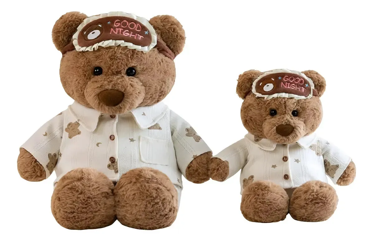 Pijama Good Night da Plush Bear de 25 cm com pijamas e máscara V variada