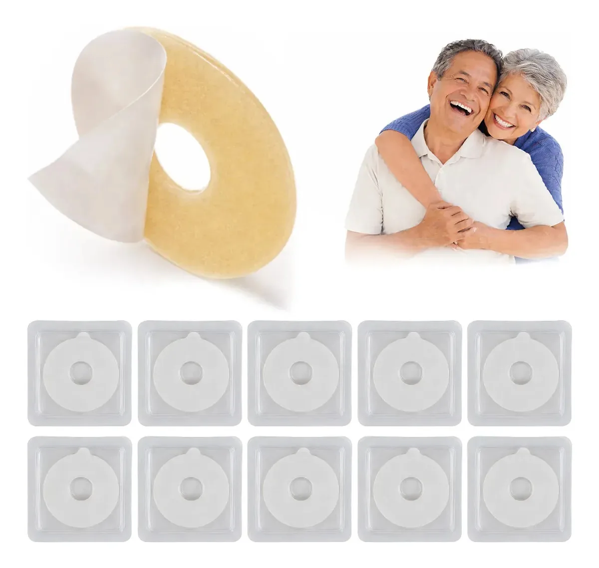 Bolsas de Colostomia Accesorios Anillos Protectores Piel 10 unidades Fácil Operação Textura Suave Hipoalergênico Barrera Efictiva Contra Fugas Cuidado Suave Uso Diario Fivgace