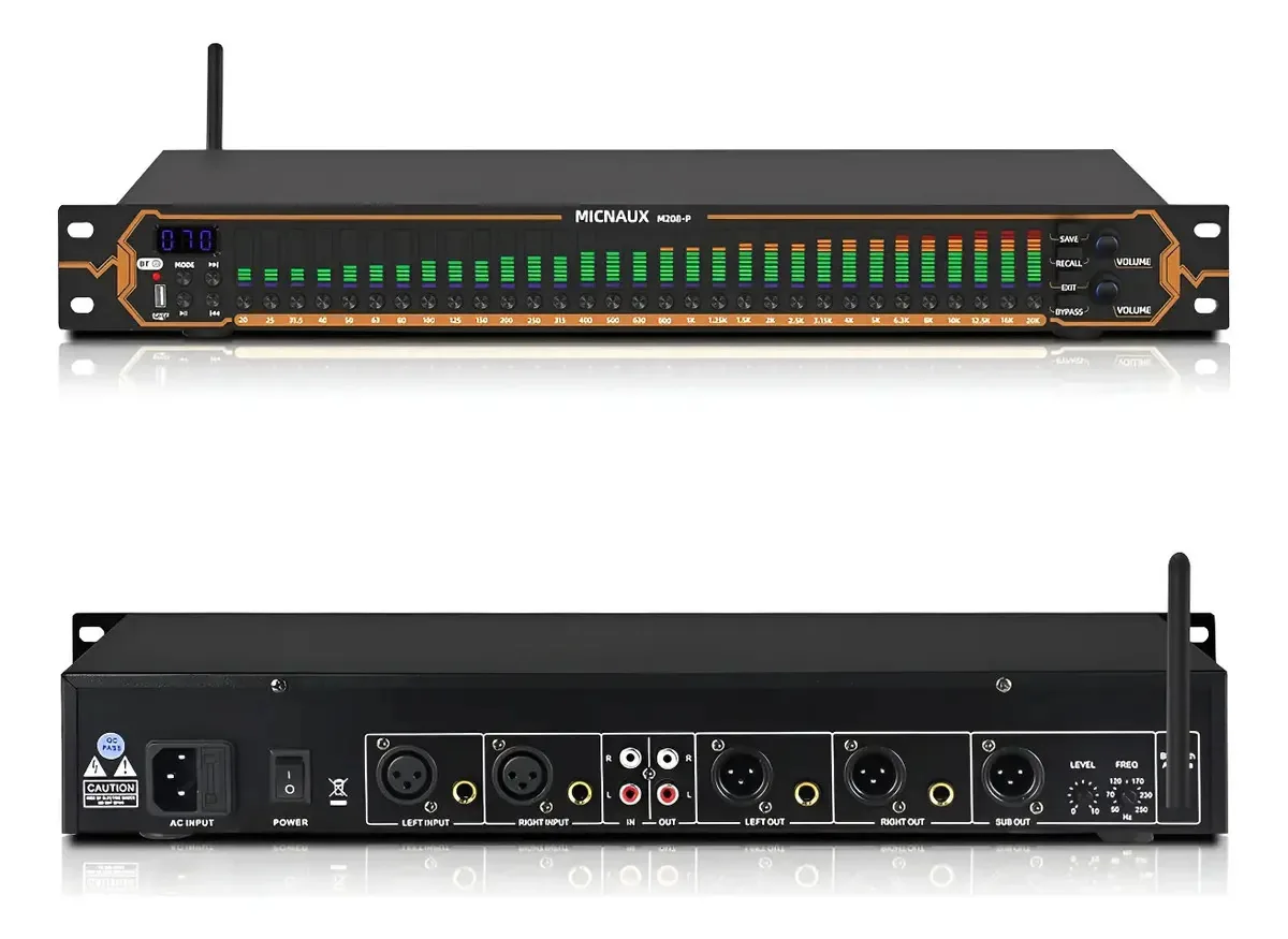 Equalizador gráfico de 31 bandas com Bluetooth e USB