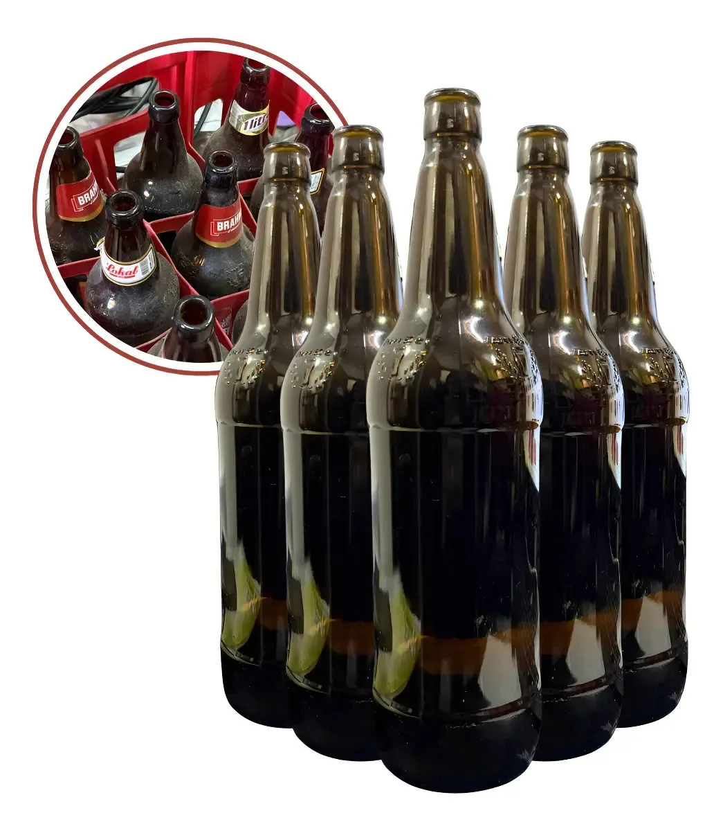 Kit 24 Vasilhames Garrafas De 1l Retornáveis Ambev Kit 24