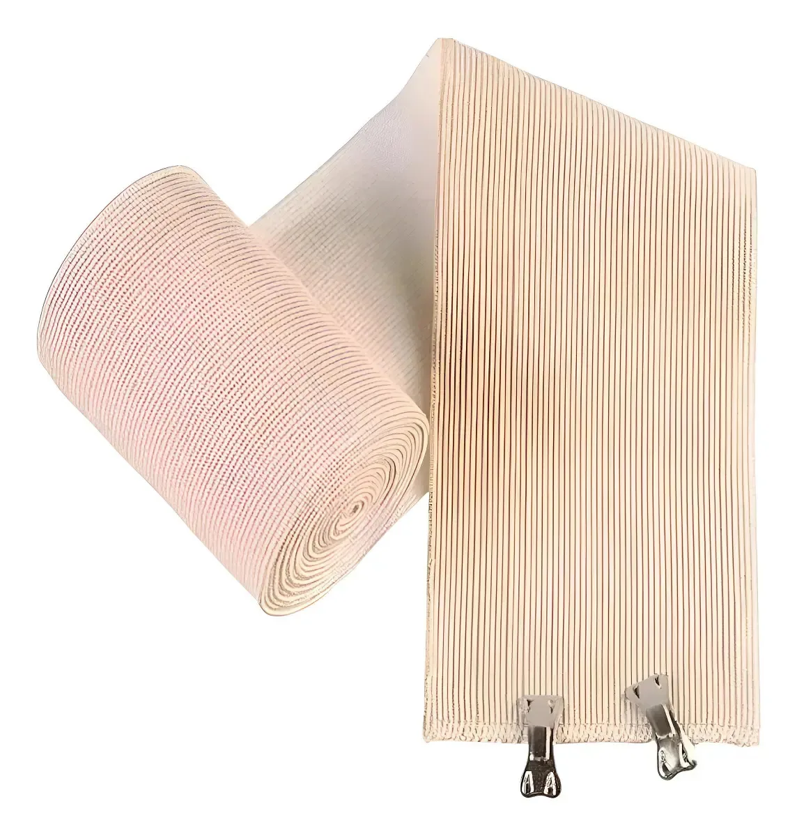 Pacote: 48 bandagens elásticas de 5 cm x 4,5 m, compressão macia, bege