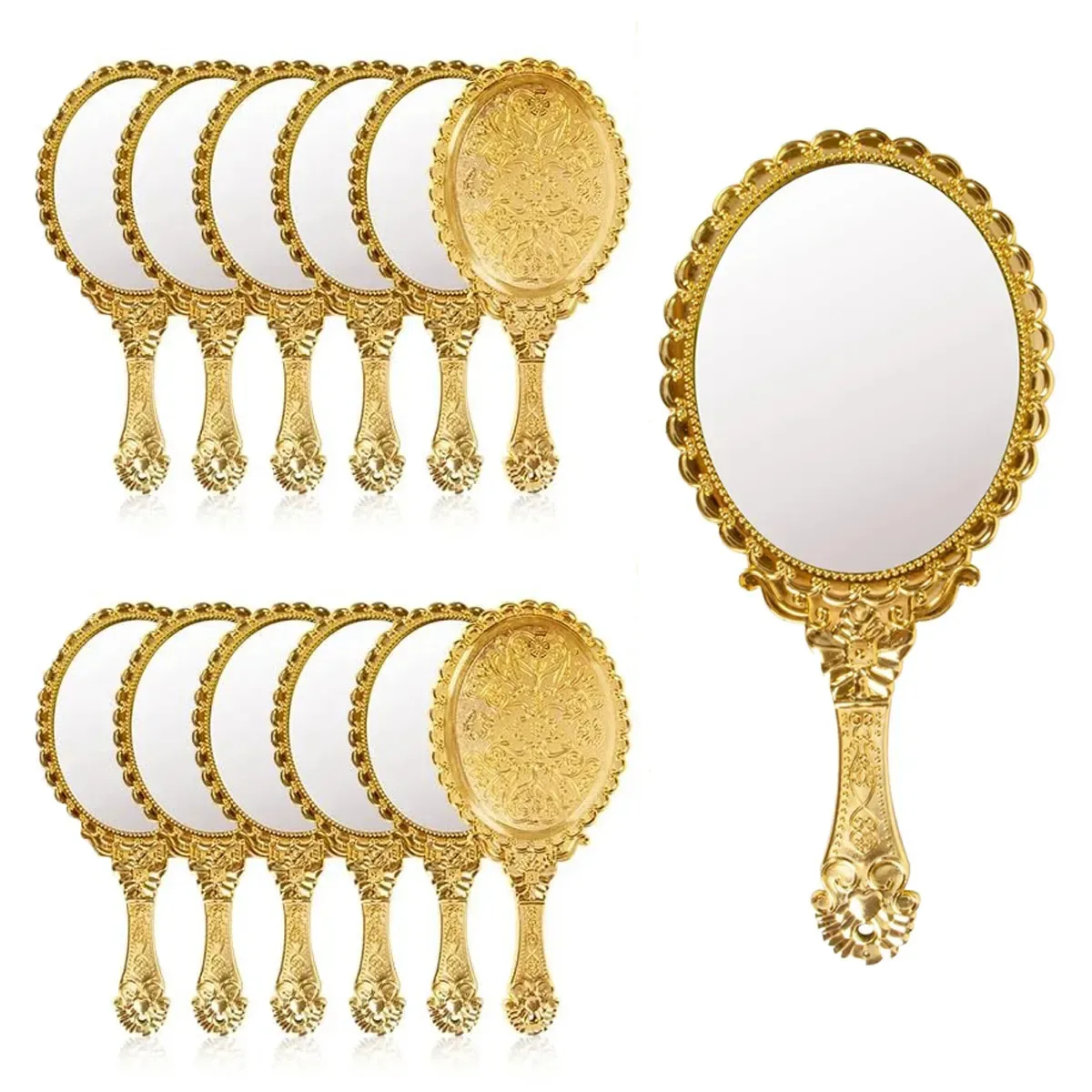 12 espelhos de mão, maquiagem vintage clássica, princesas