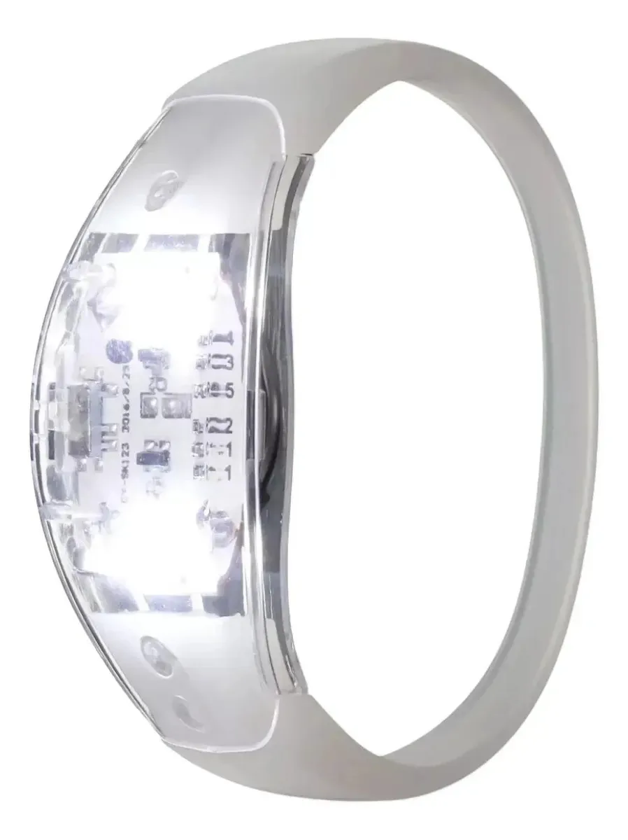 Kit 50 Pulseiras Led Coloridas Ativada Por Som Batida Festa Cor Branco
