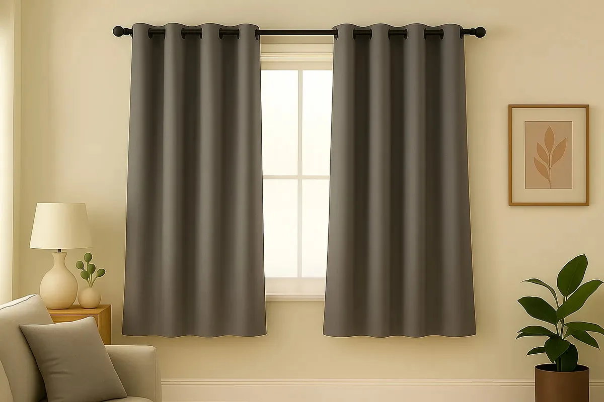 Cortina Para Janela Blackout De Tecido Grosso 2,00x1,40 Cortina Cinza