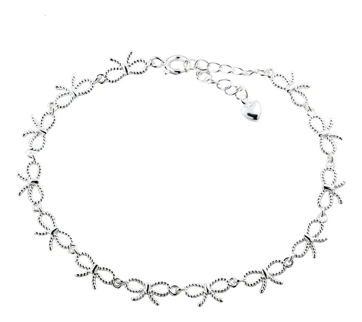 Pulseira Feita De Bowknot Prateado