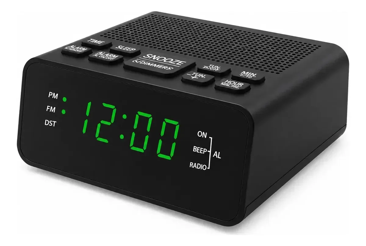 Relógio Led Rádio Fm Despertador Soneca Alto-falante