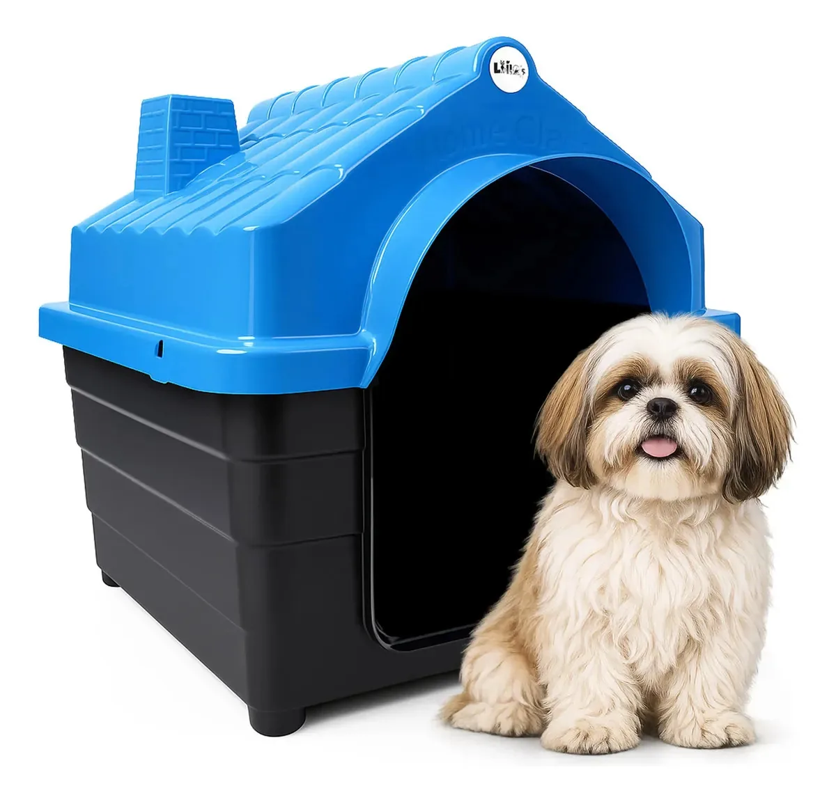 Casa para cãe tipo casinha MEC Casinha Cachorro Média para raça média - azul sem colchão
