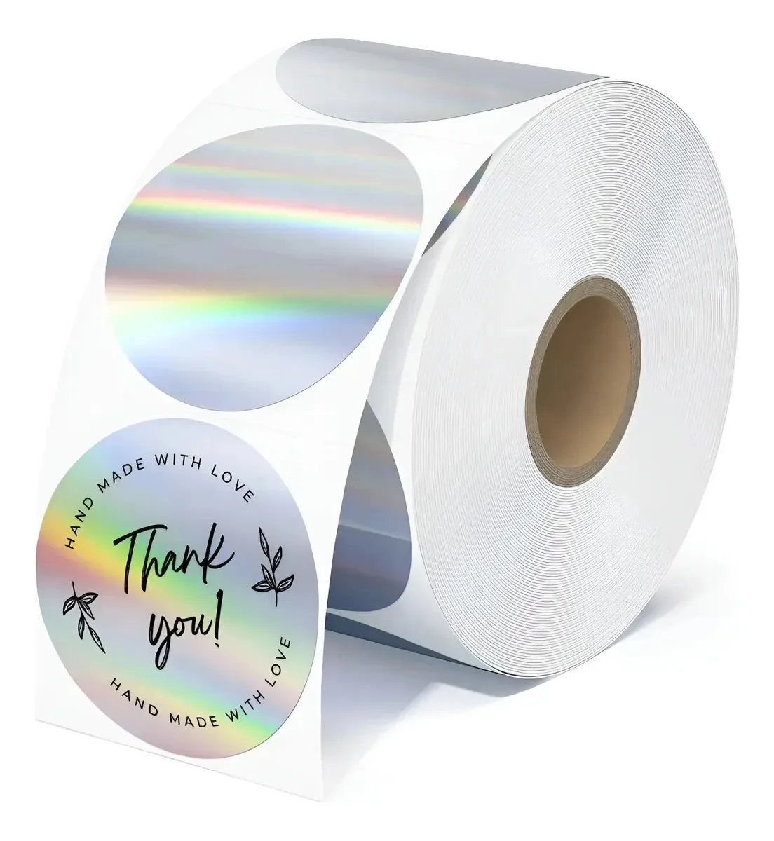 400 etiquetas/rolo de etiquetas térmicas holográficas banhadas a prata